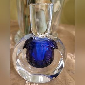 CORREIA Amazing Art Glass Cobalt Iridescent 1988 LTD. ED. Perfume Bottle Signed
